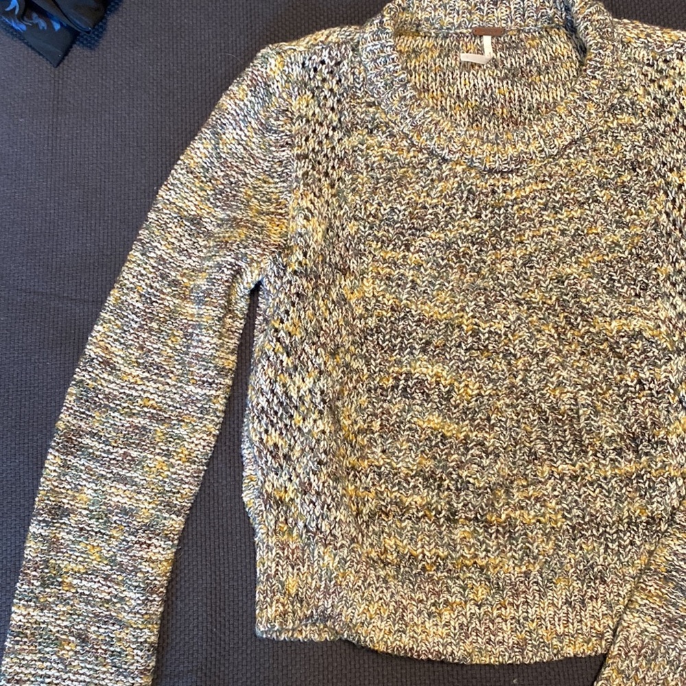 Free People Cotton Cropped Sweater